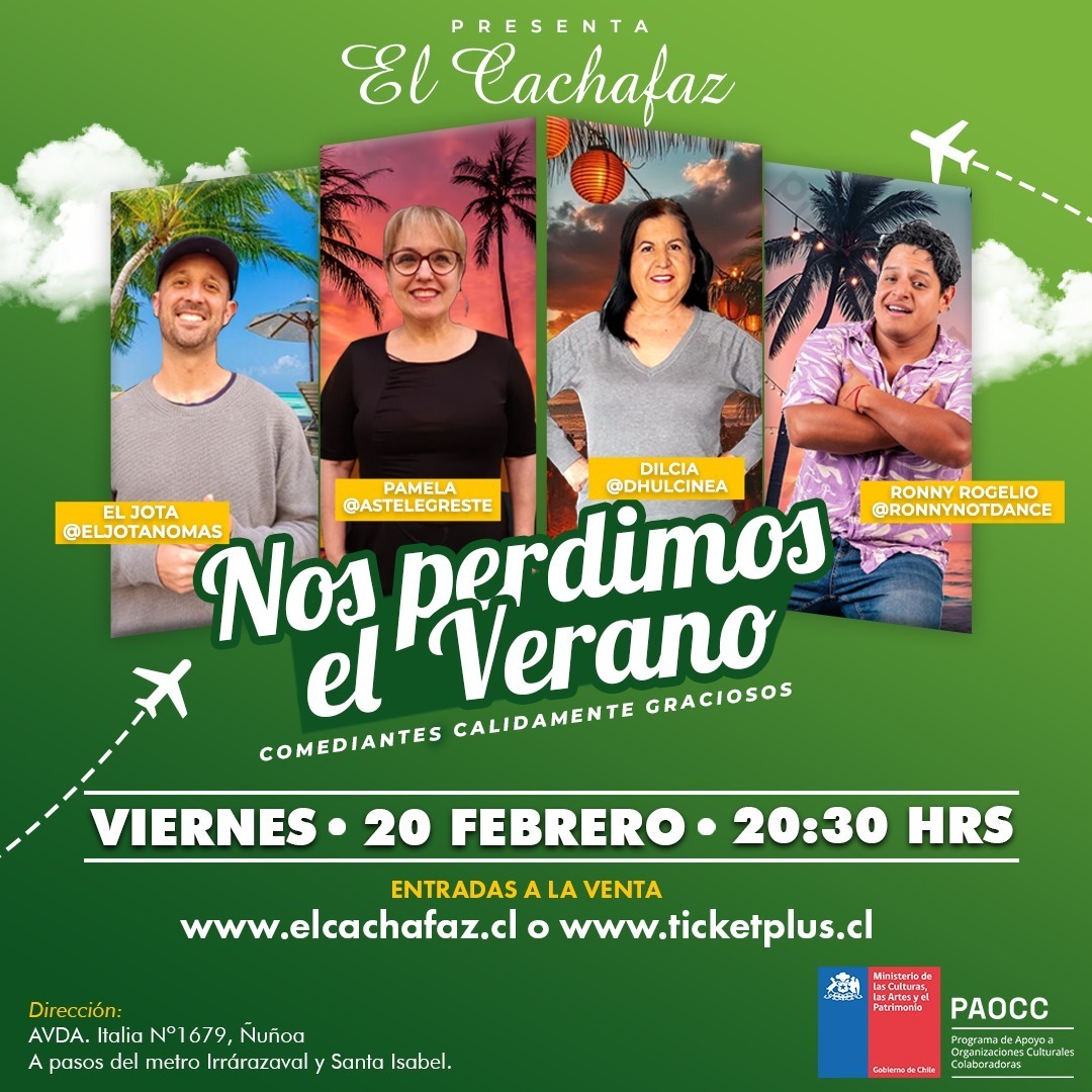 Show de Stand up-Nos Perdimos El Verano- Viernes 20 Febrero 20:30hrs