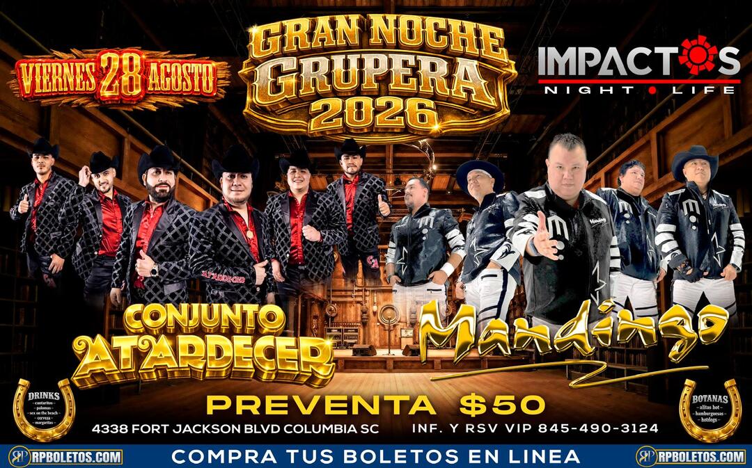 Conjunto Atardecer-Mandingo-Impactos Night Life- Columbia SC