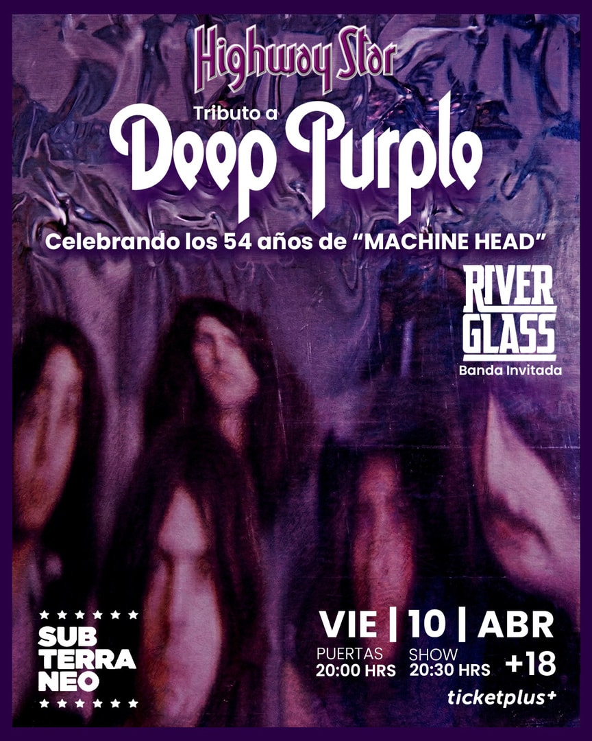 HIGHWAY STAR: Tributo Deep Purple ★ VIERNES 10 ABRIL ★ Club Subterráneo