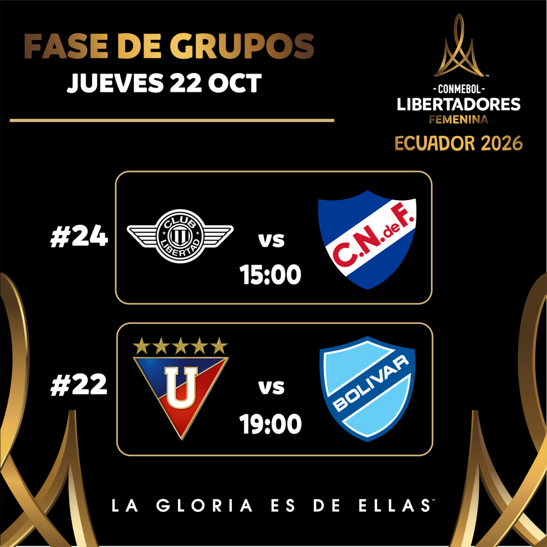 #24 Libertad (Par) vs Nacional (Uru) / #22 L.D.U Quito (Ecu) vs Bolivar (Bol) / CONMEBOL Libertadores Femenina 2026™ / Fase de Grupos
