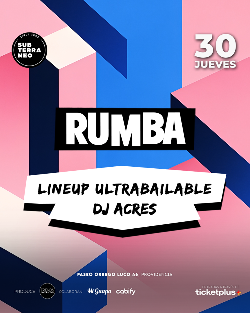RUMBA Full Ultrabailable ★ JUEVES 30 JULIO ★ Club Subterráneo (+21M & +23H)