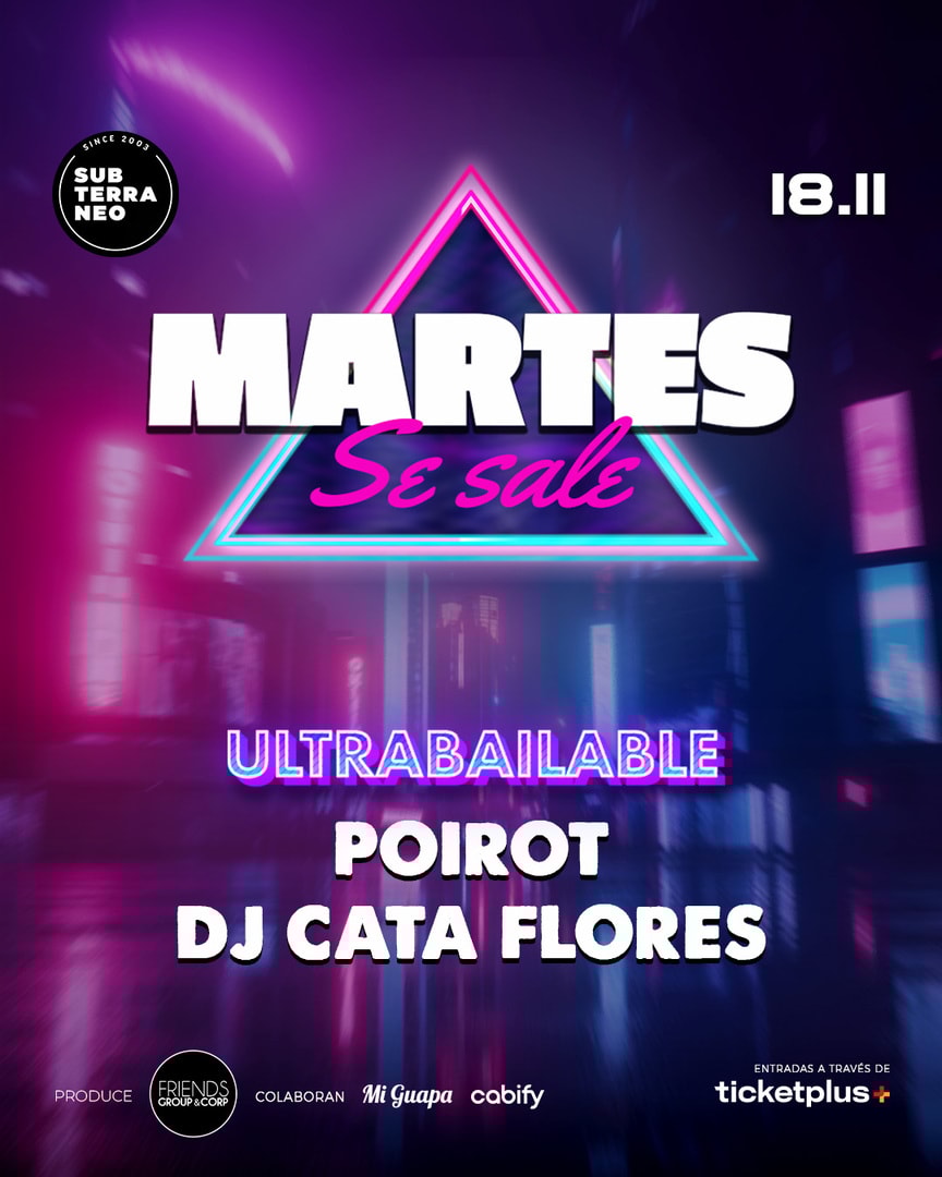 MARTES SE SALE! ★ MARTES 18 NOVIEMBRE ★ Club Subterráneo (+21) MARTES SE SALE! ★ MARTES 18 NOVIEMBRE ★ Club Subterráneo (+21)