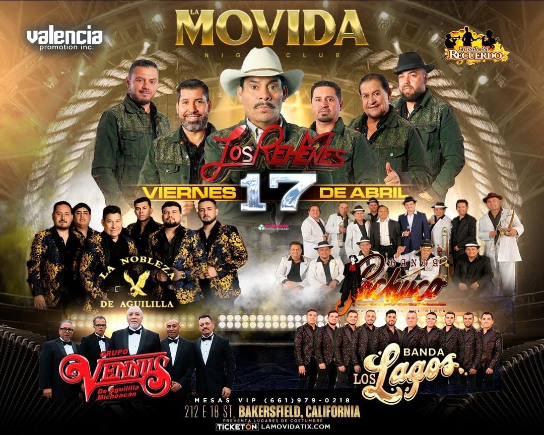 Los Rehenes-La Nobleza de Aguililla-Banda Pachuco-Grupo Vennus-Banda Los Lagos