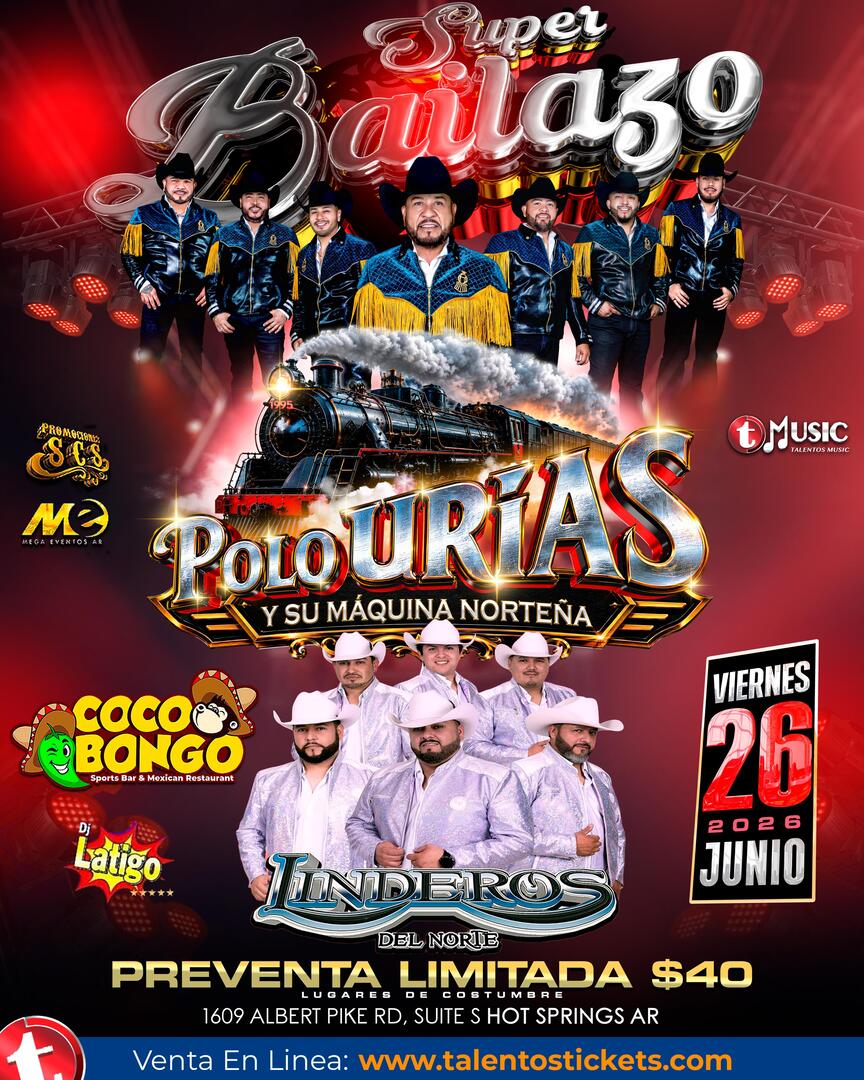 Polo Urias y La Maquina Norteña en COCO BONGO de Hot Springs, Arkansas