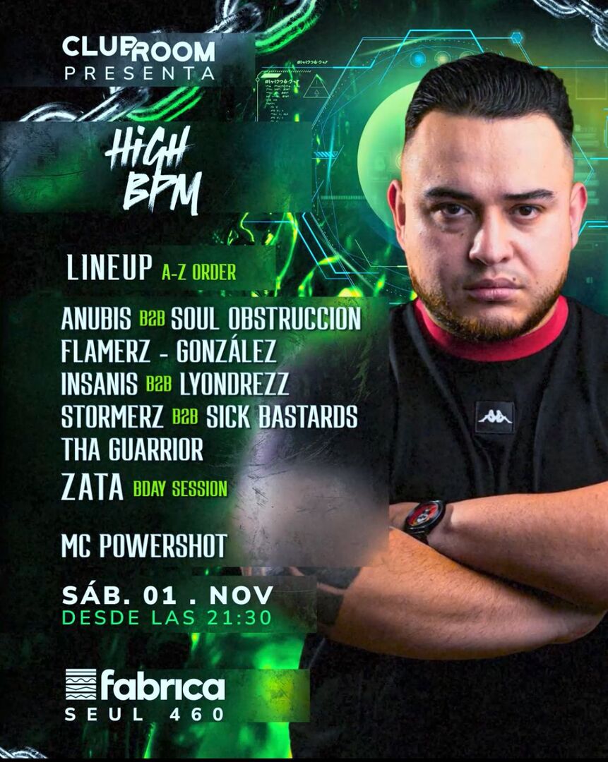 Clubroom Presenta High BPM @ Sábado 01 Noviembre