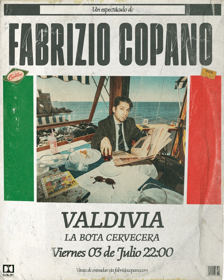 FABRIZIO COPANO / VALDIVIA / LA BOTA CERVECERA / 03 DE JULIO / 22:00 HRS