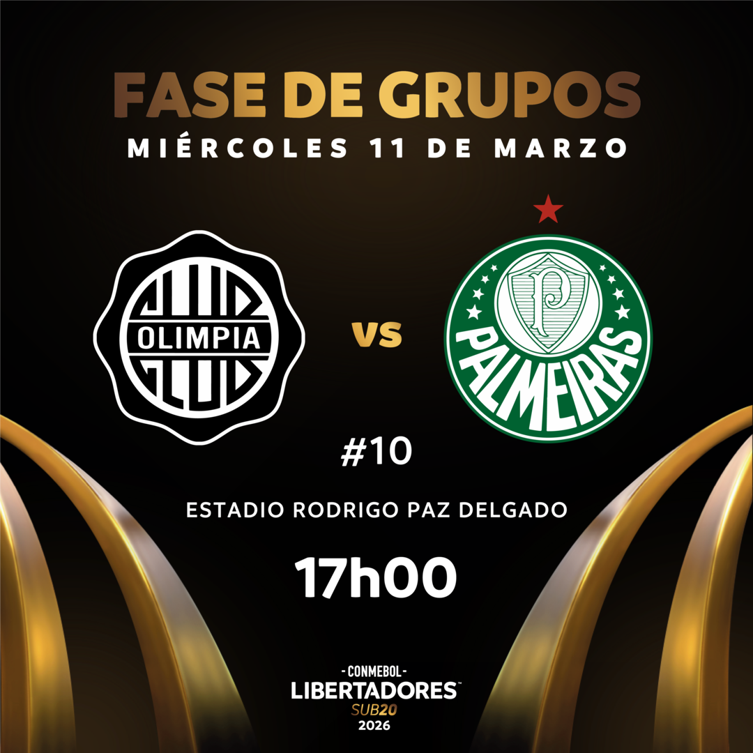 #10 Olimpia (Par) vs Palmeiras (Bra) / CONMEBOL Libertadores sub20 2026™ / Fase de Grupos