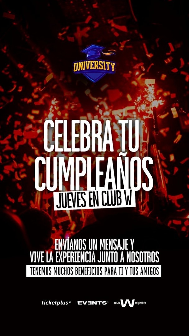 Jueves University🎓 / 14 MAYO / CLUB W✨🎊