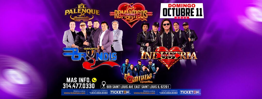 Tour Los Mas Romanticos-Industria Del Amor-Grupo Bryndis-Los Gamma-En Concierto-El Palenque