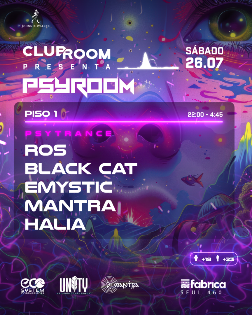 Clubroom Presenta Psyroom @ Sábado 26 de Julio