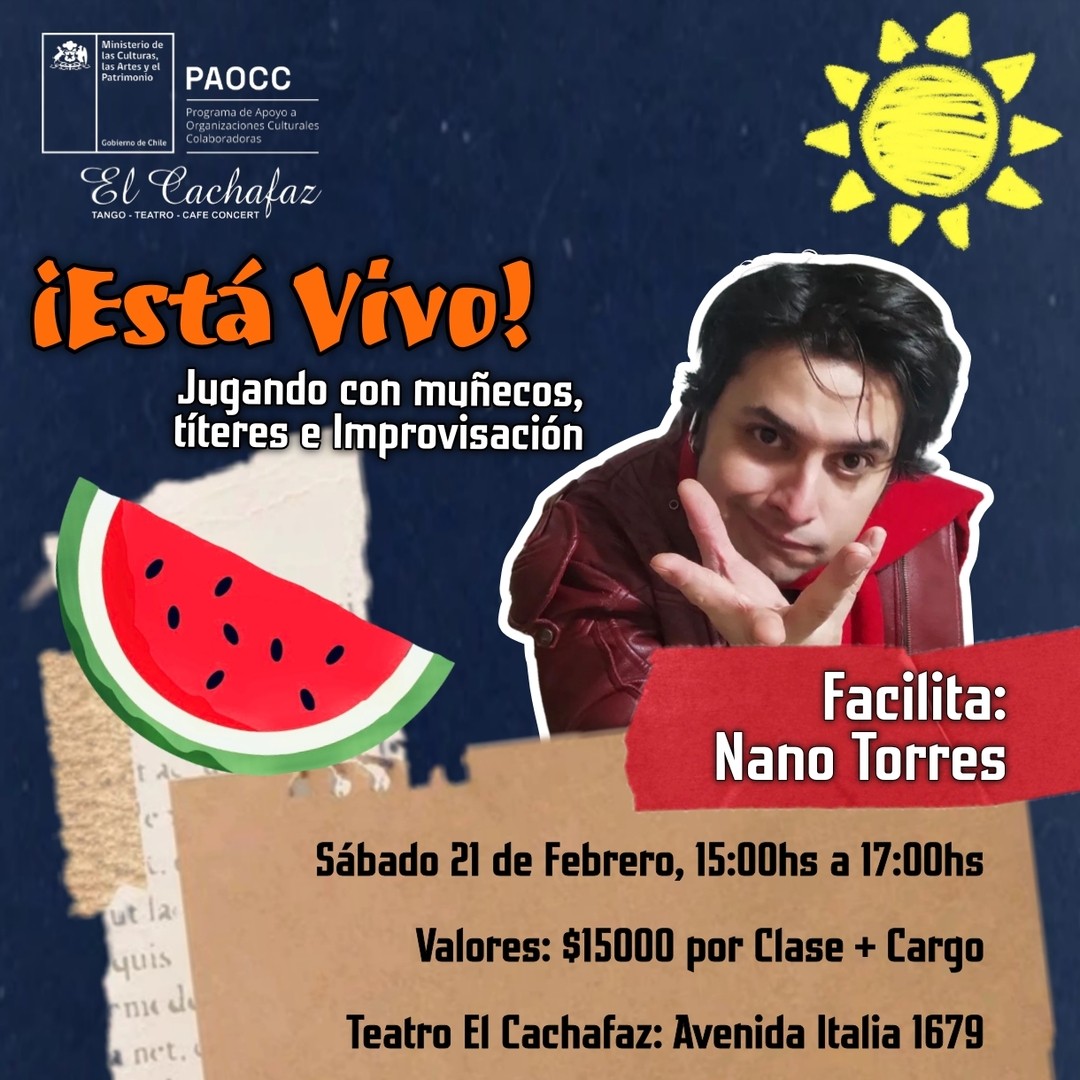 Seminario de Improvisacion Verano-!Estás vivo! Jugando con Muñecos, Títeres e improvisación-Sabado 21 de Febrero 15 hrs
