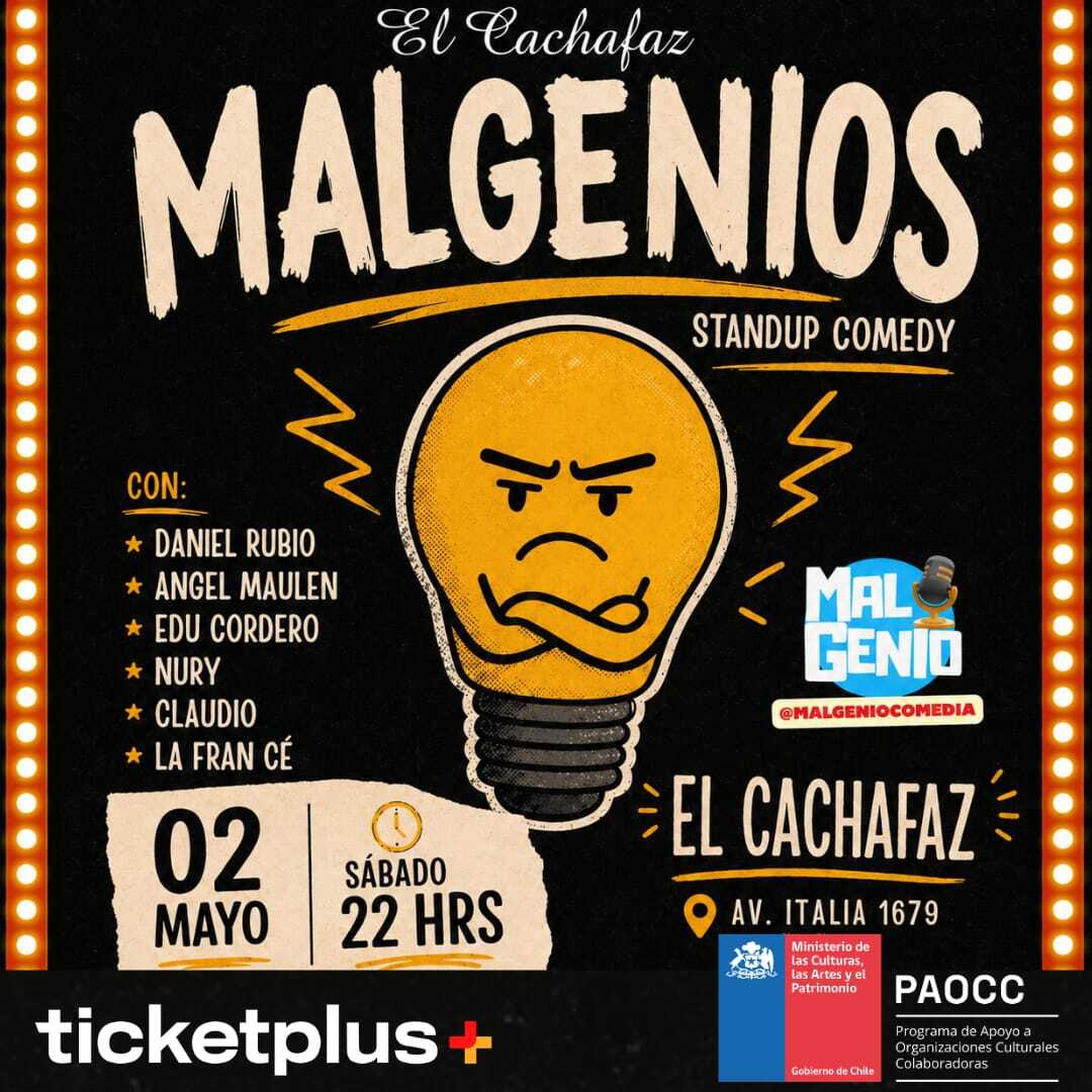 Show de stand up-Malgenios- Sábado 2 Mayo 22 hrs