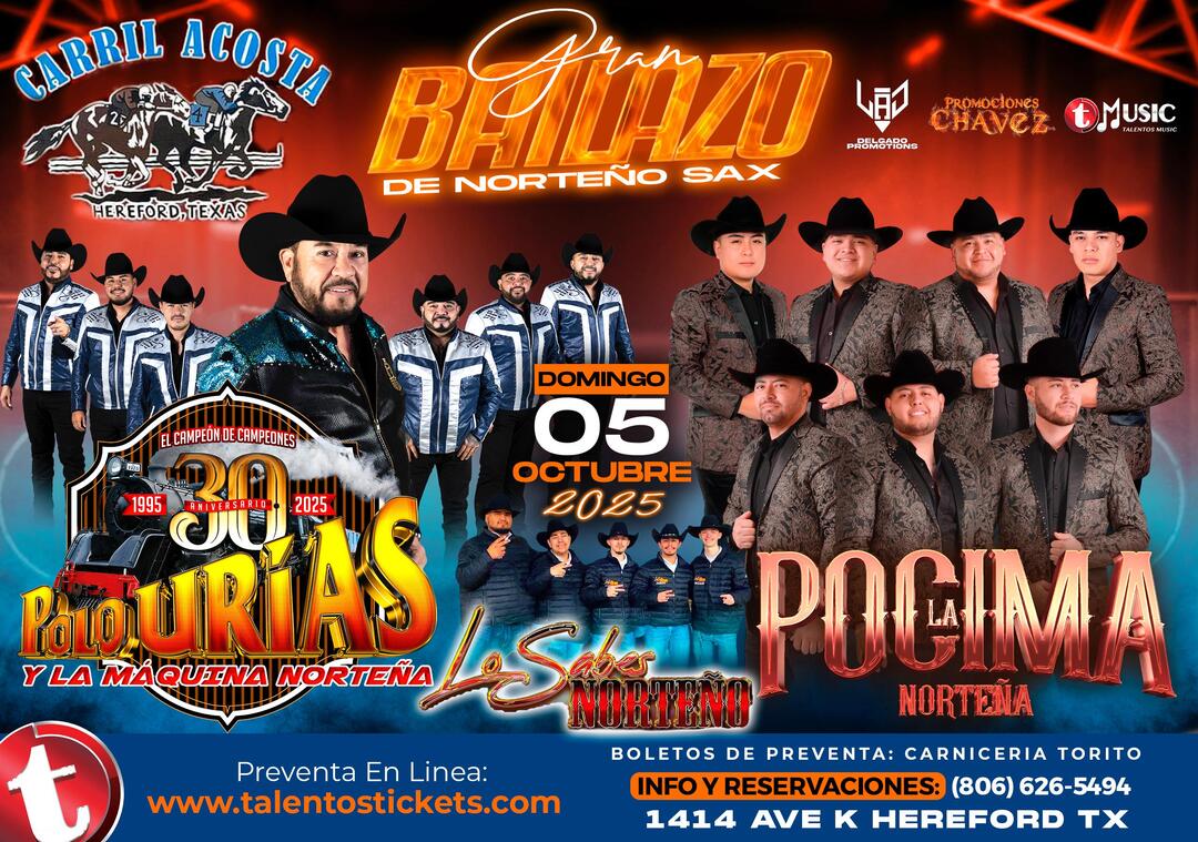 Polo Urias y La Maquina Norteña en Carril Acosta de Hereford, Texas