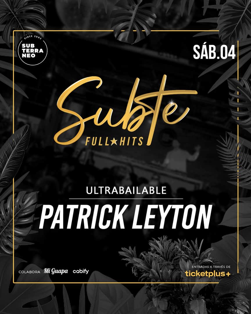 SUBTE FULL HITS Ultrabailables 🎵 SÁBADO 04 ABRIL ★ Club Subterráneo (+23)