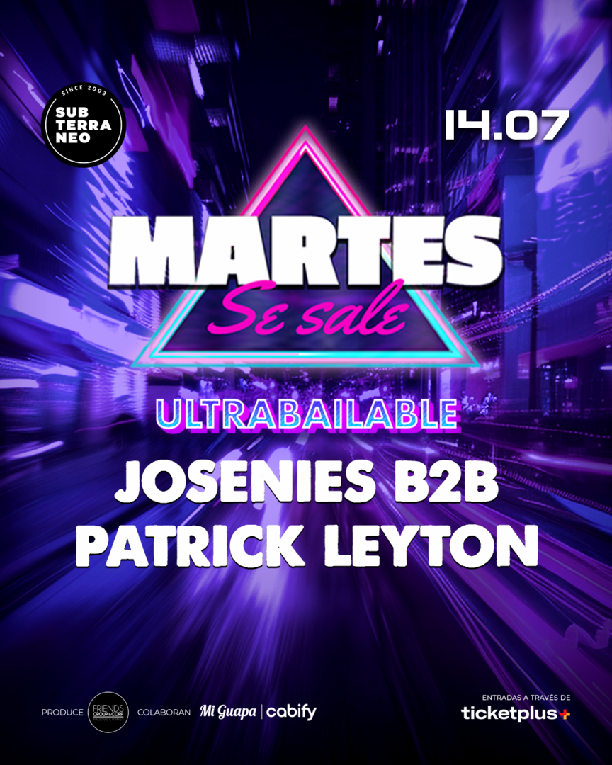 MARTES SE SALE! ★ MARTES 14 JULIO ★ Club Subterráneo (+21)