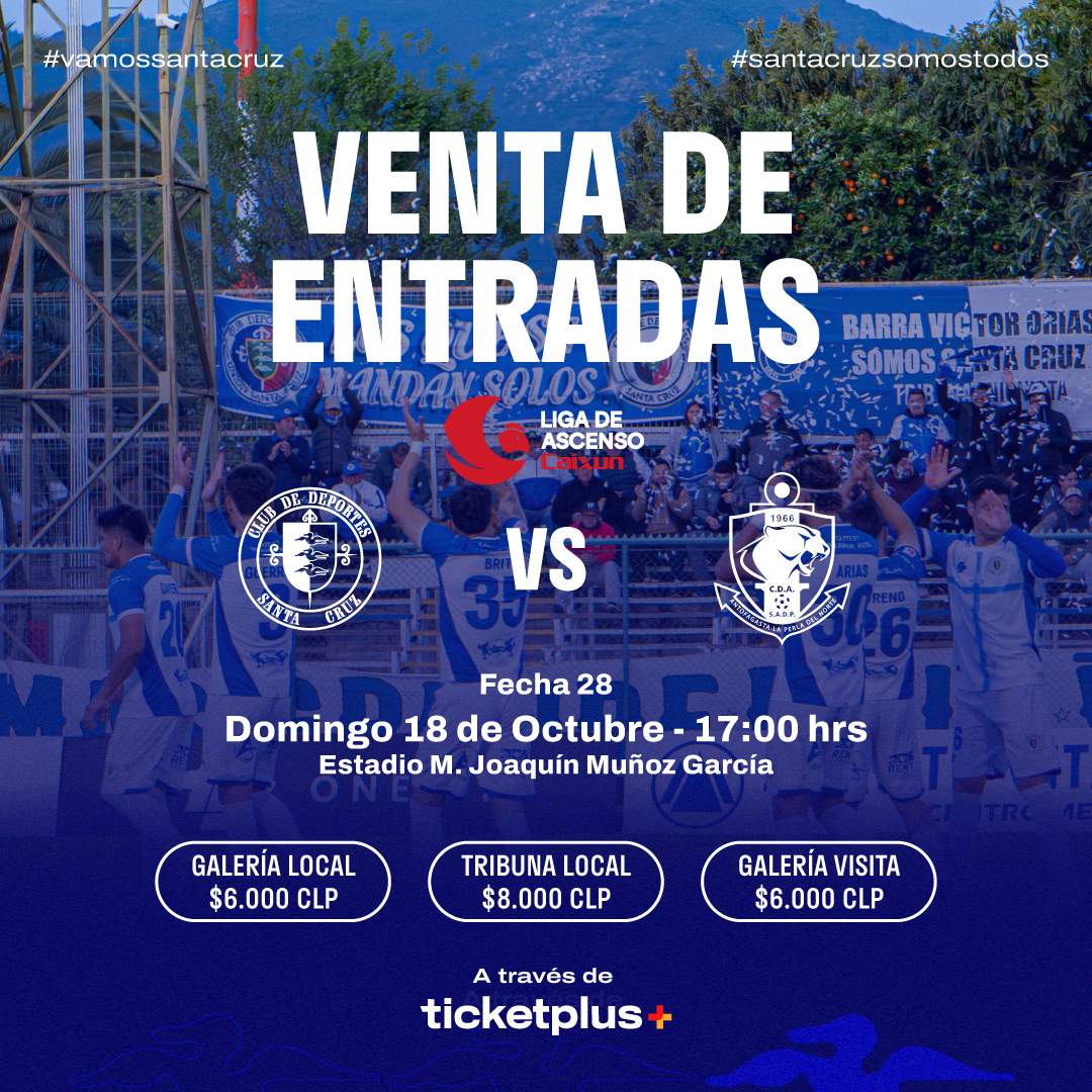 Deportes Santa Cruz vs Deportes Antofagasta / Liga de Ascenso Caixun 2026 / Fecha 28