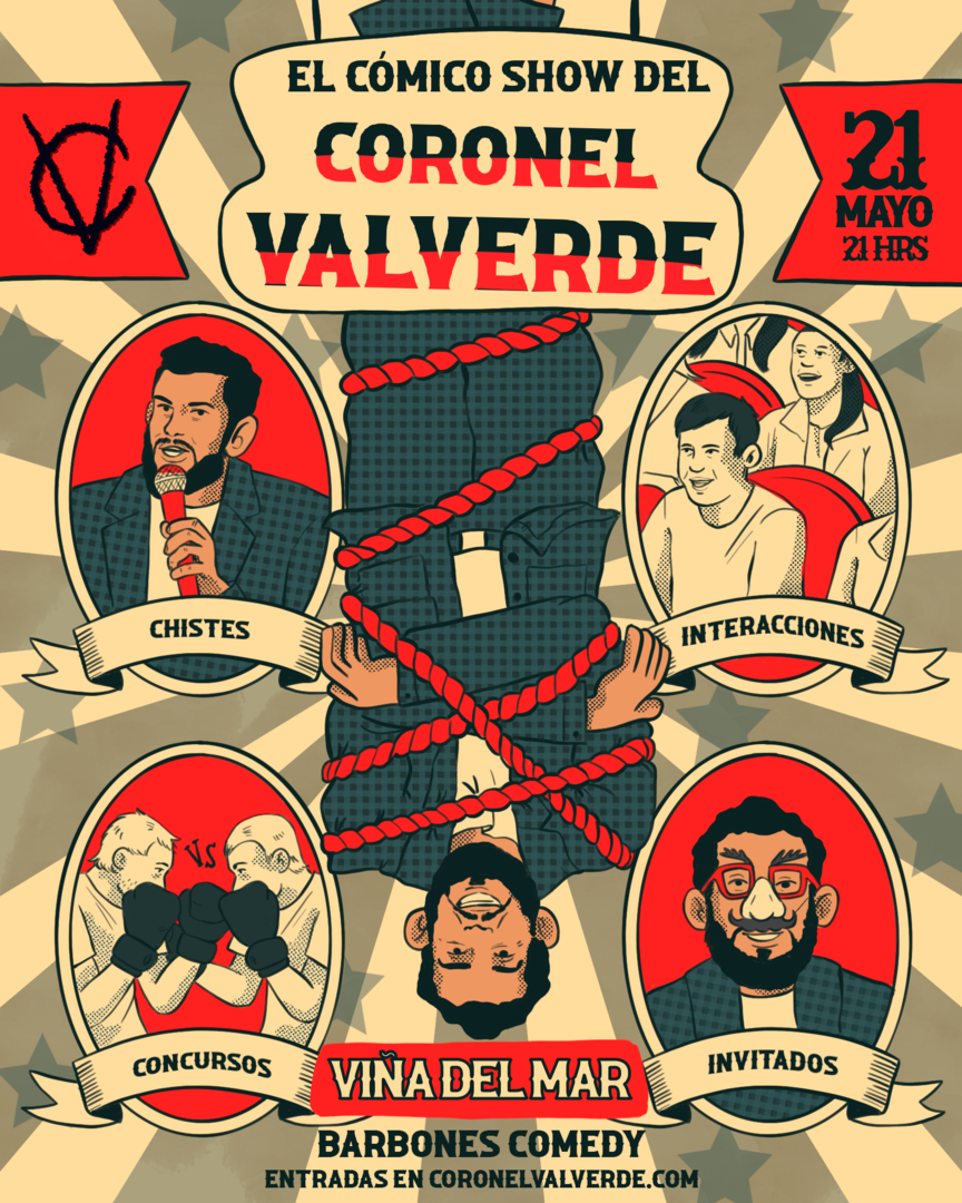 Coronel Valverde / Viña del Mar / Barbones Comedy / 21 de Mayo / 21:00 hrs