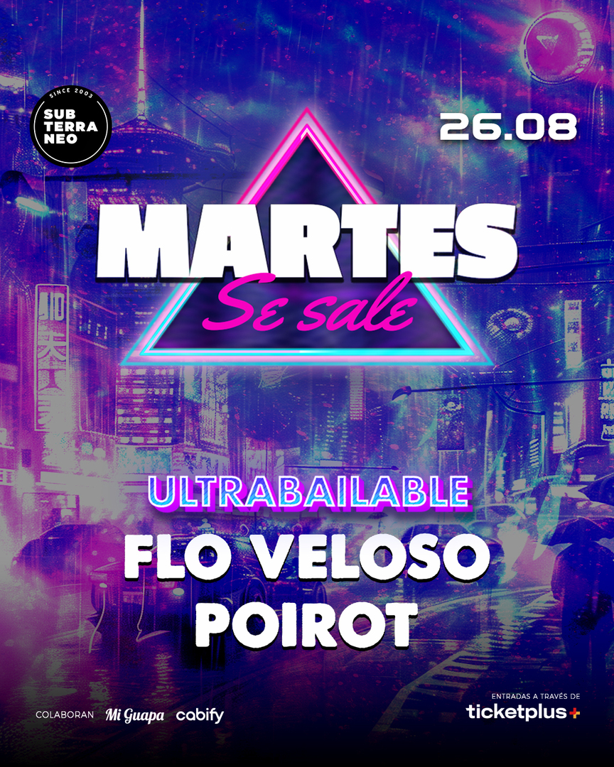 MARTES SE SALE! ★ MARTES 26 AGOSTO ★ Club Subterráneo (+21)