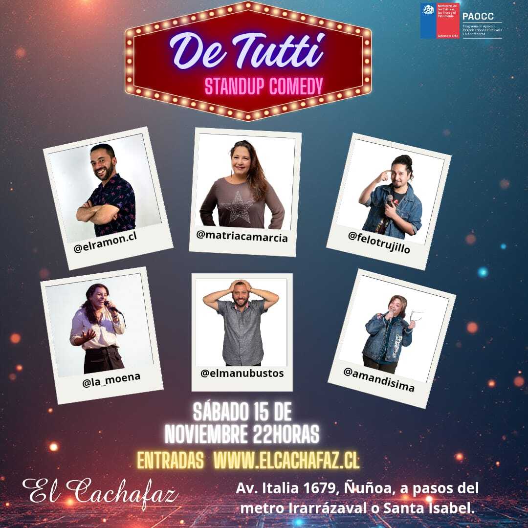 Show de Stand Up-De Tutti-Sabado 15  22hrs