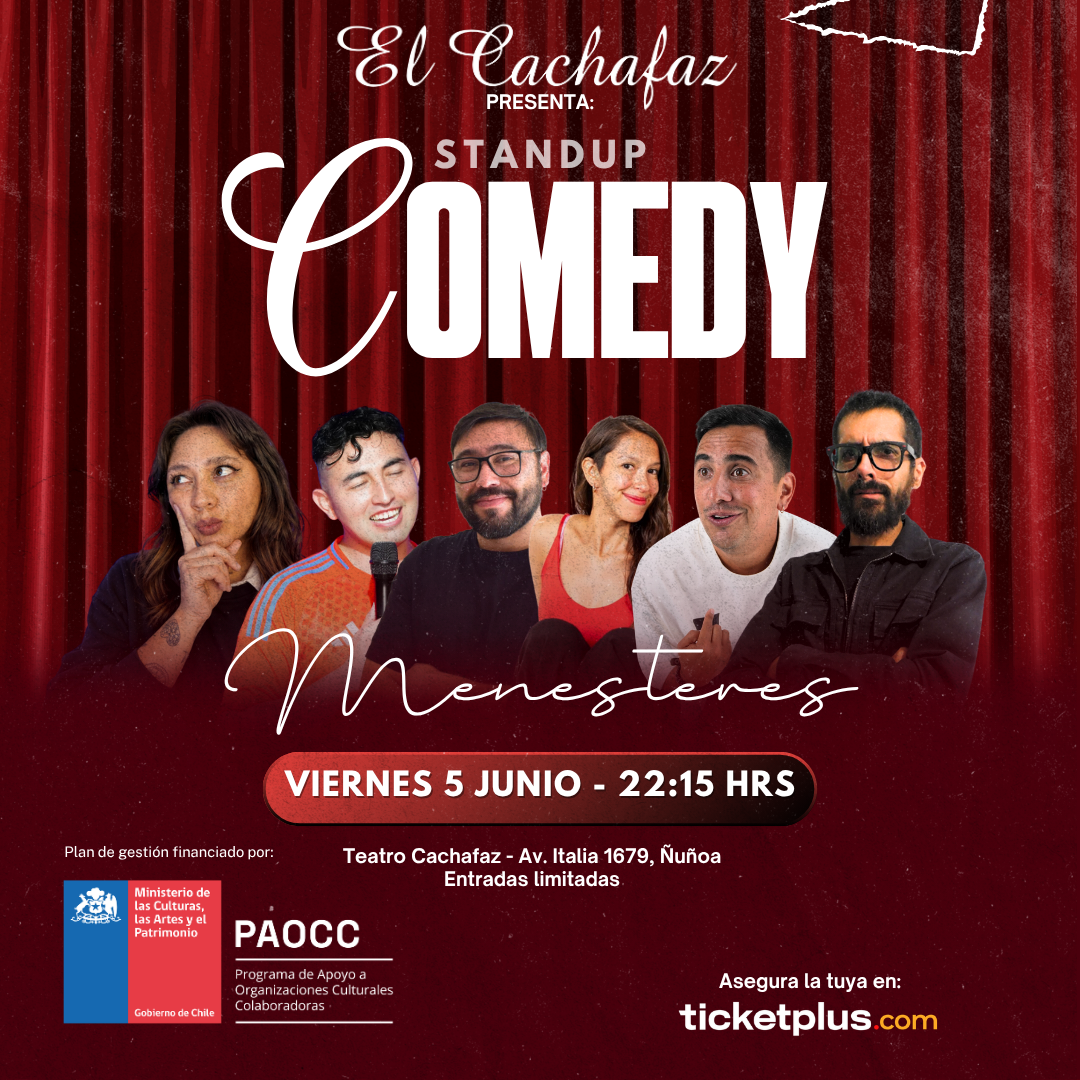 Show de stand up-Menesteres-Viernes 5 Junio 22:15 hrs