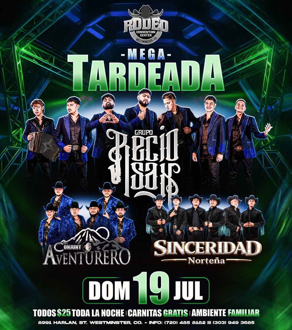 Mega Tardeada-Grupo Recio Sax-Conjunto Aventurero-Sinceridad Nortena-Rodeo Convention