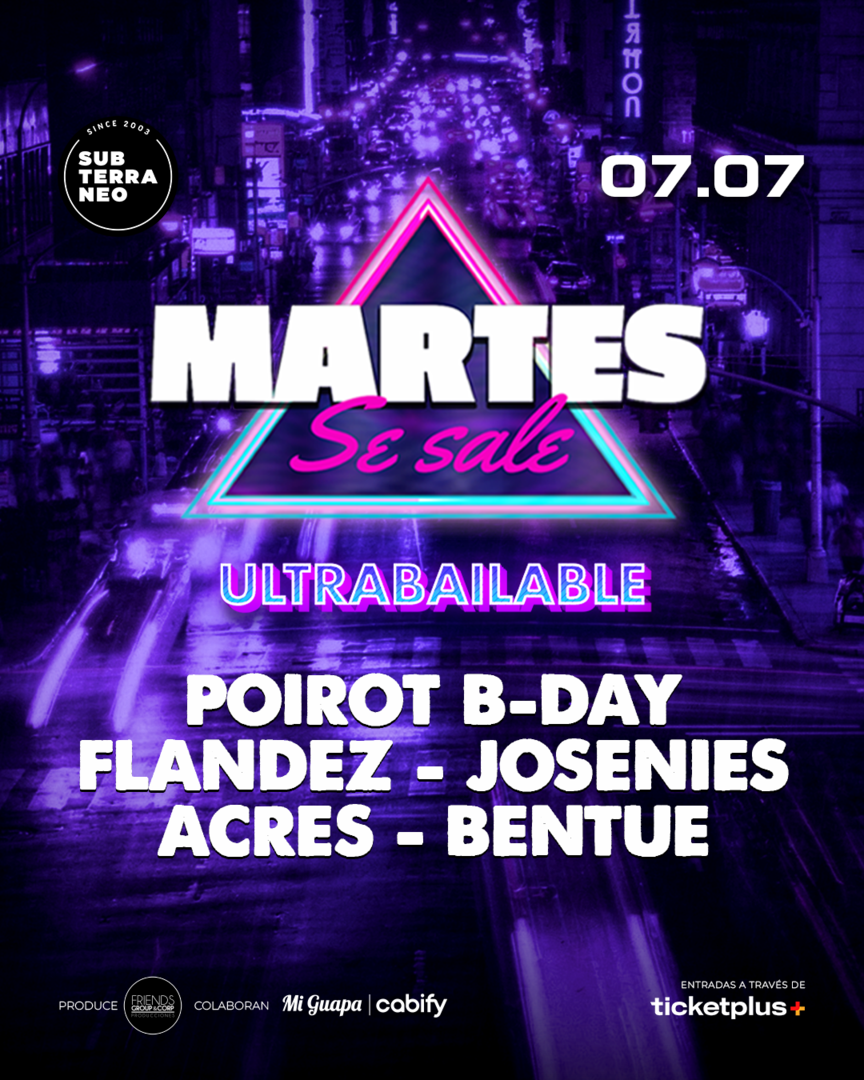 MARTES SE SALE! ★ MARTES 07 JULIO ★ Club Subterráneo (+21)