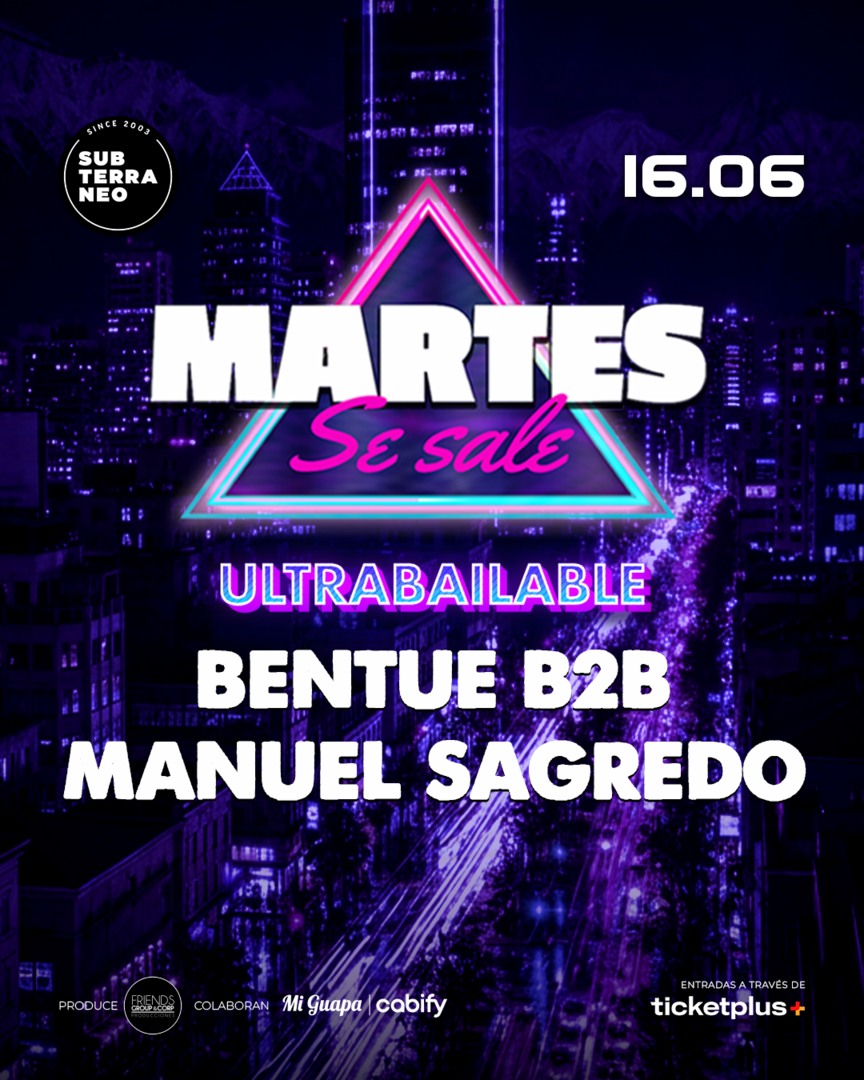 MARTES SE SALE! ★ MARTES 16 JUNIO ★ Club Subterráneo (+21)