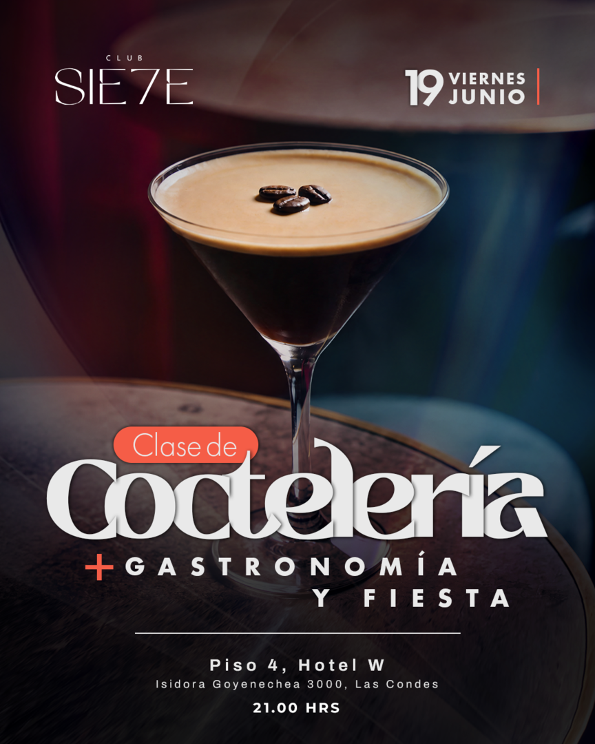 CLASES DE COCTELERÍA + FIESTA ★ VIERNES 19 JUNIO ★ Club Siete 