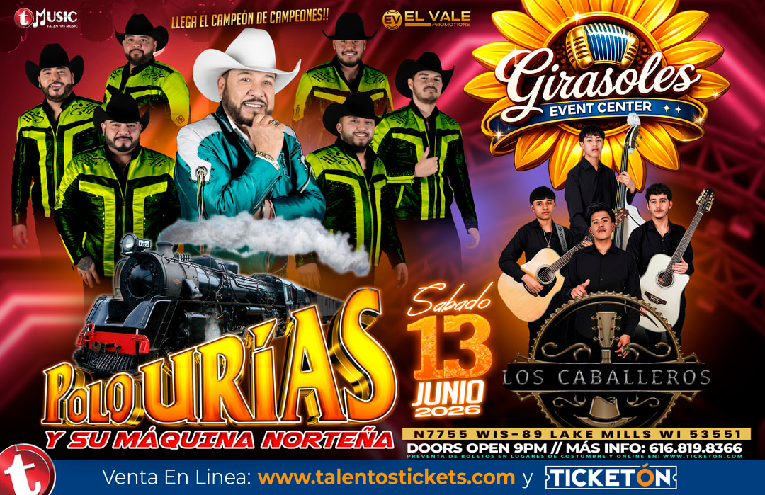 Polo Urias y La Maquina Norteña en Girasoles Event Center de Lake Mills, WI