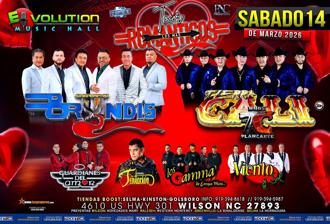 Grupo Bryndis-Tierra Cali-Guardianes del Amor-Grupo Tentacion-Los Gamma de Enrique Mora-Viento y Sol-Evolution Music Hall