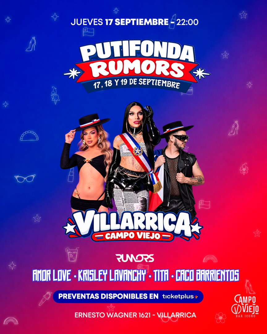 PUTIFONDA - RUMORS EN VILLARRICA - JUEVES 17 DE SEP - 22:00 CAMPO VIEJO