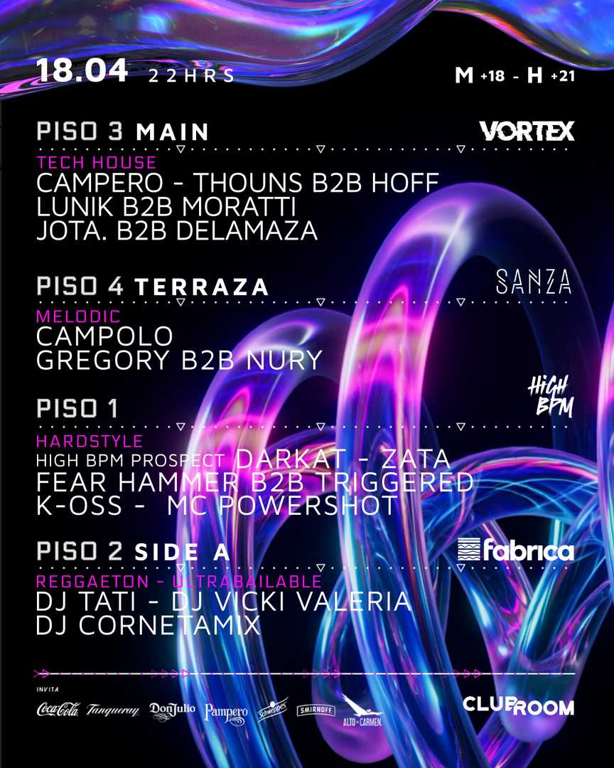 Clubroom Presenta @ Sábado 18 Abril