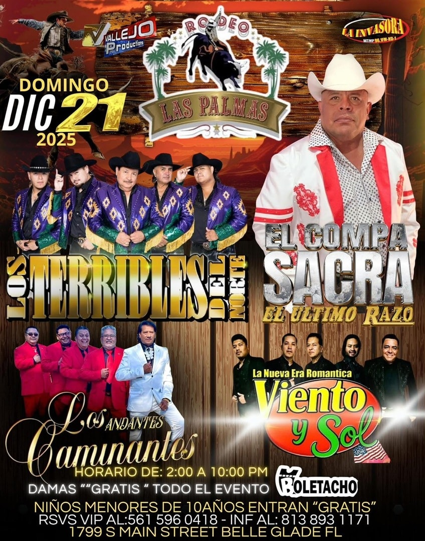 Los Terribles del Norte-El Compa Sacra-Los Andantes Caminantes-Viento y Sol-Rodeo Las Palmas