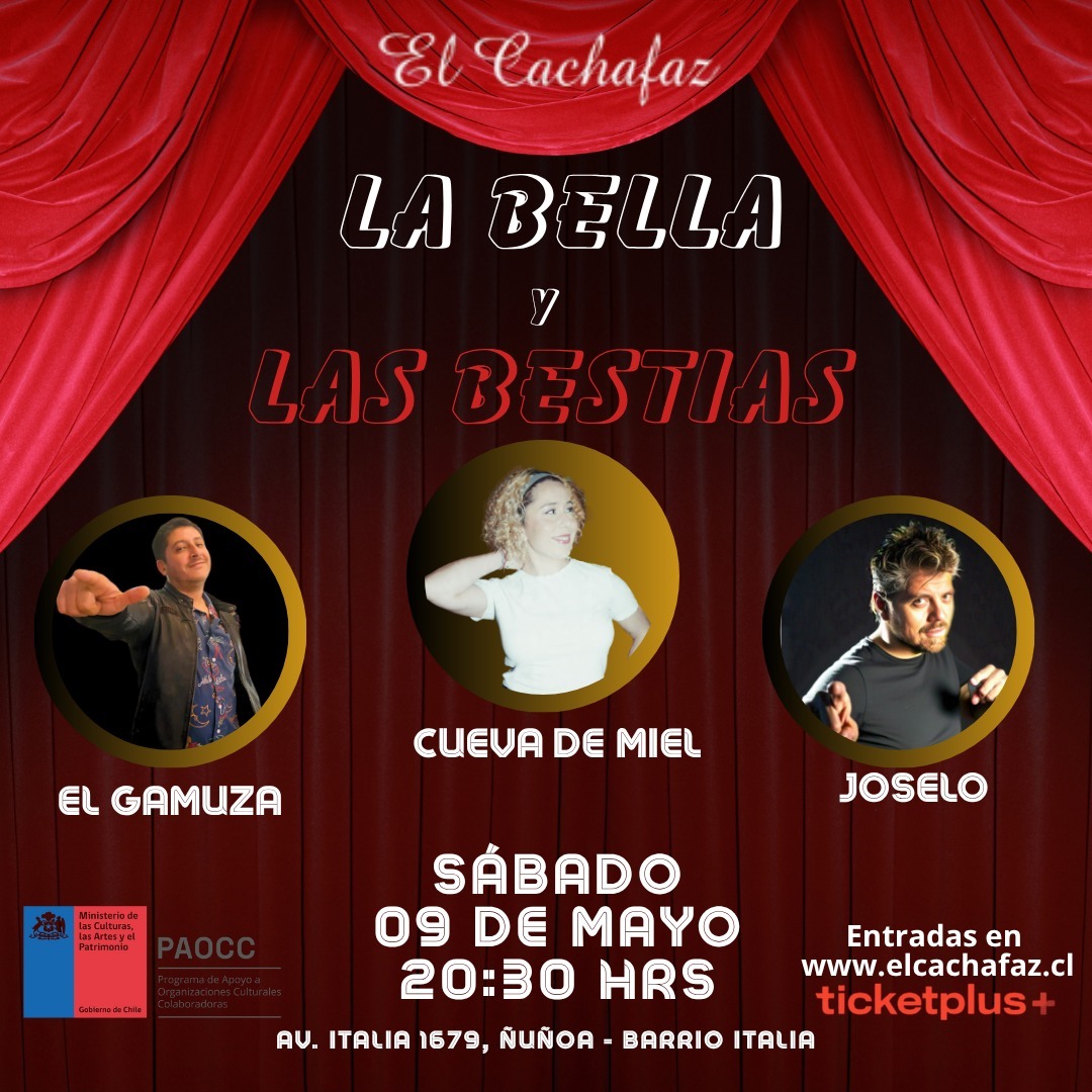 Show de stand up-La bella y las bestias-Sabado 9 Mayo 20:30hrs