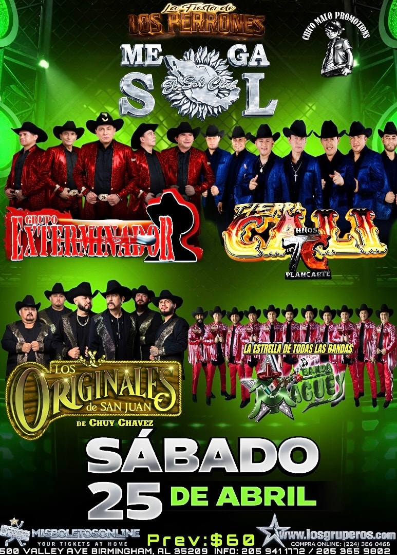 Exterminador-Tierra Cali-Los Originales de San Juan- Banda Maguey-Mega Sol