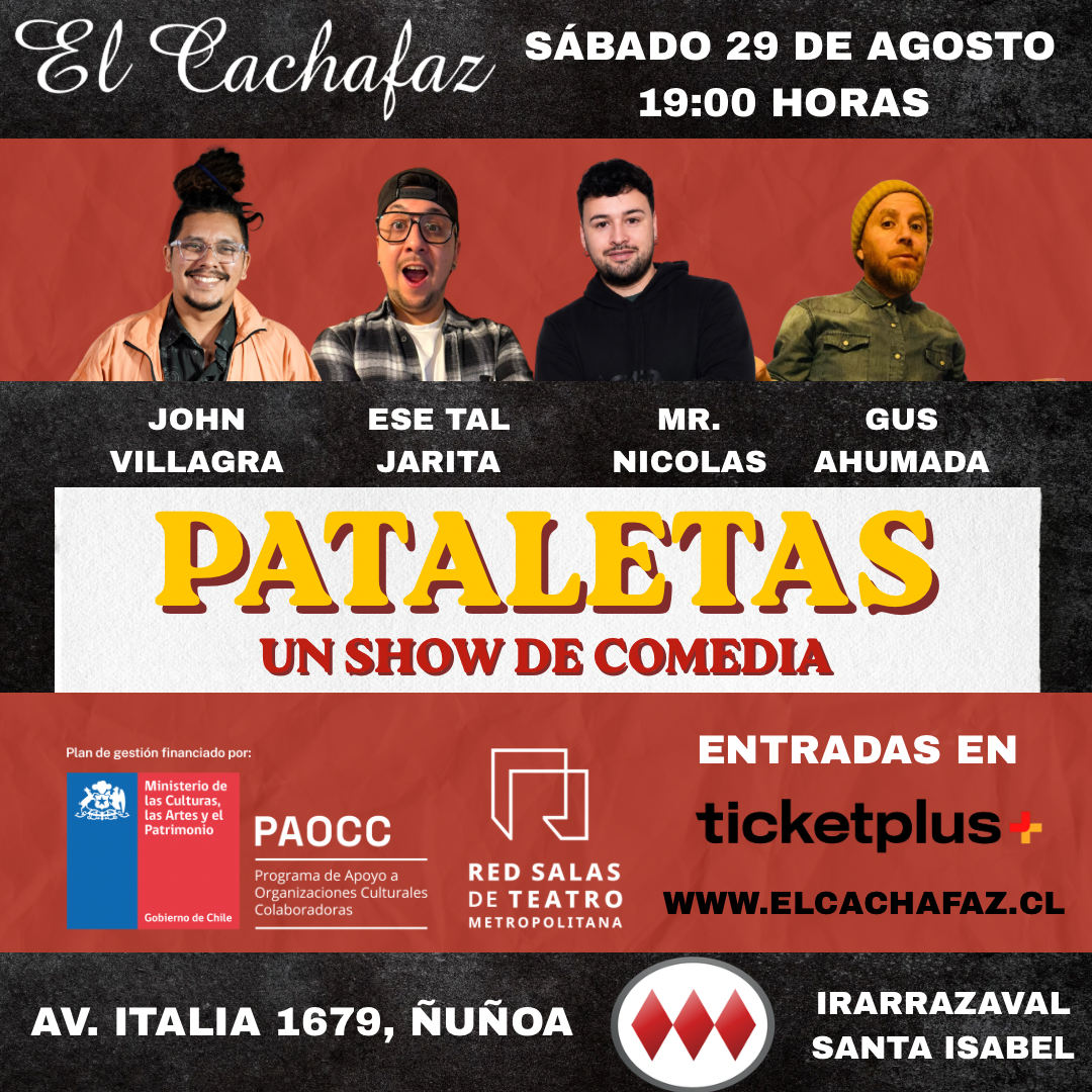 Show de Stand Up-Pataletas-Sábado 29 de Agosto a las 19 hrs