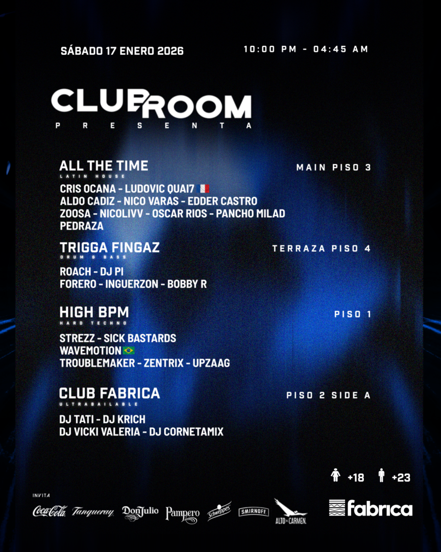 Clubroom Presenta @ Sábado 17 Enero