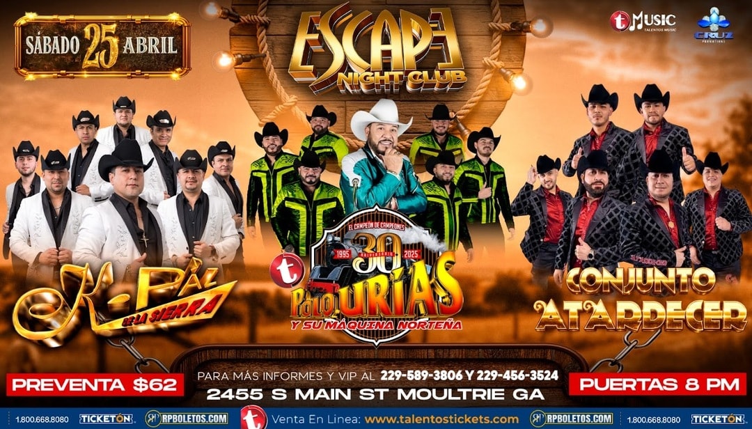 K Paz De La Sierra-Polo Urias-Conjunto Atardecer-Escape Night Club-Moultrie GA