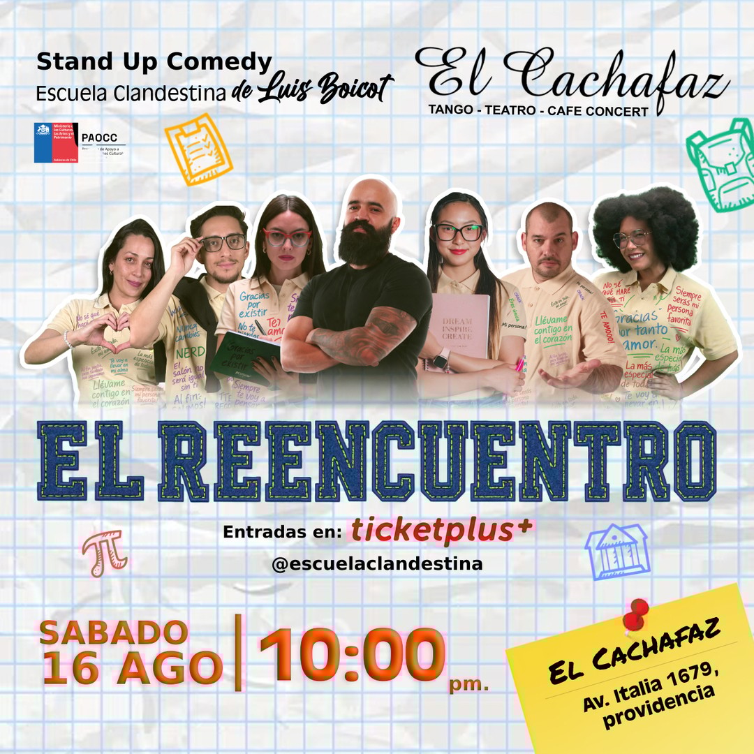 Show de Stand Up- Escuela Clandestina- 16 de Agosto 22 hrs