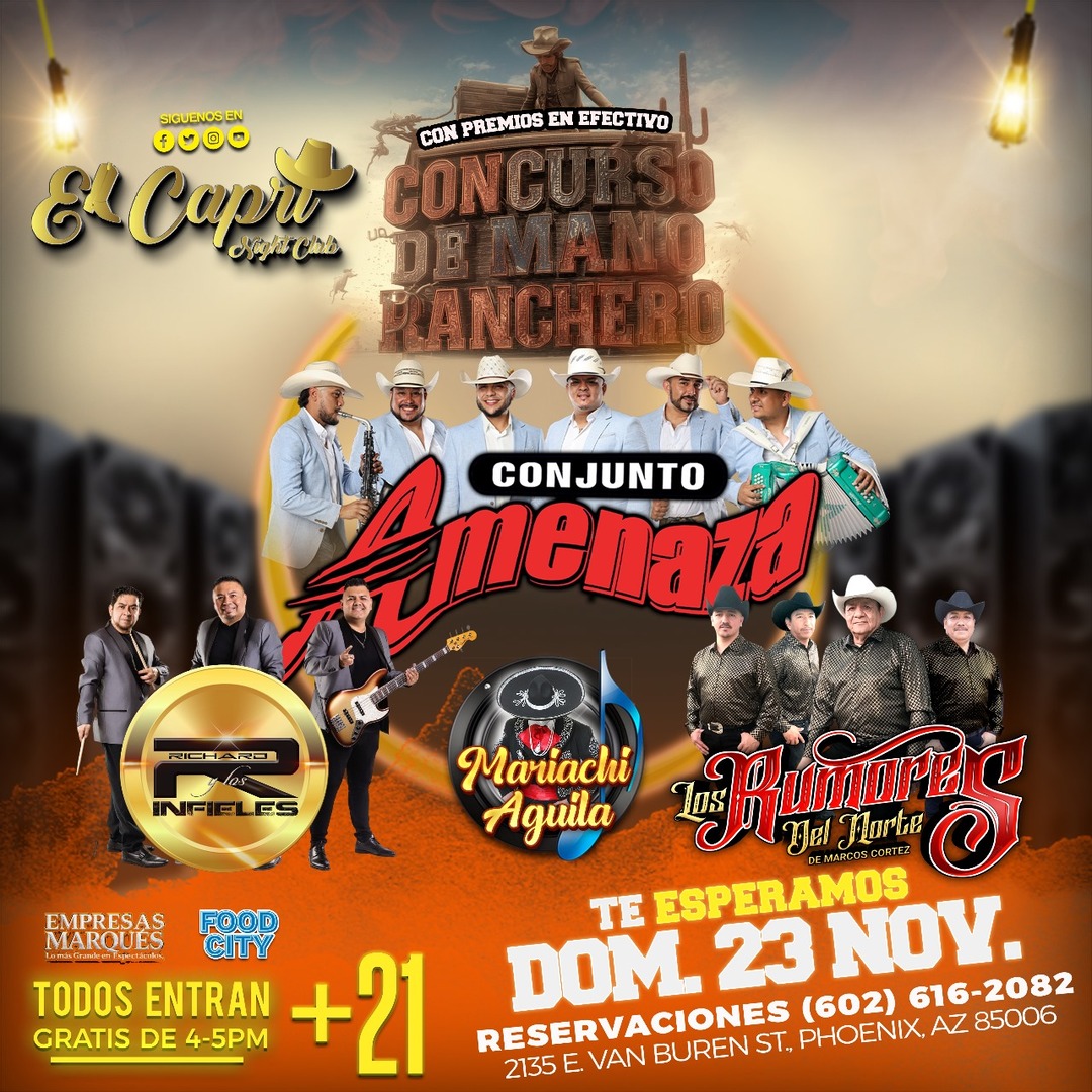 Conjunto Amenaza-Richard y Los Infieles-Los Rumores del Norte-Mariachi Aguila