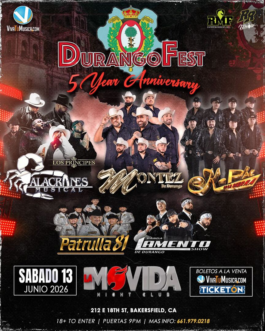 Durango Fest-Alacranes Musical-Montez de Durango-K-Paz de la Sierra-Patrulla 81-Banda Lamento Show