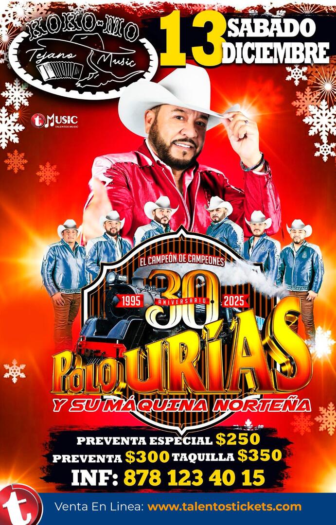 Polo Urias y La Maquina Norteña en Kokomo Tejano Music de Piedras Negras, Coahuila.
