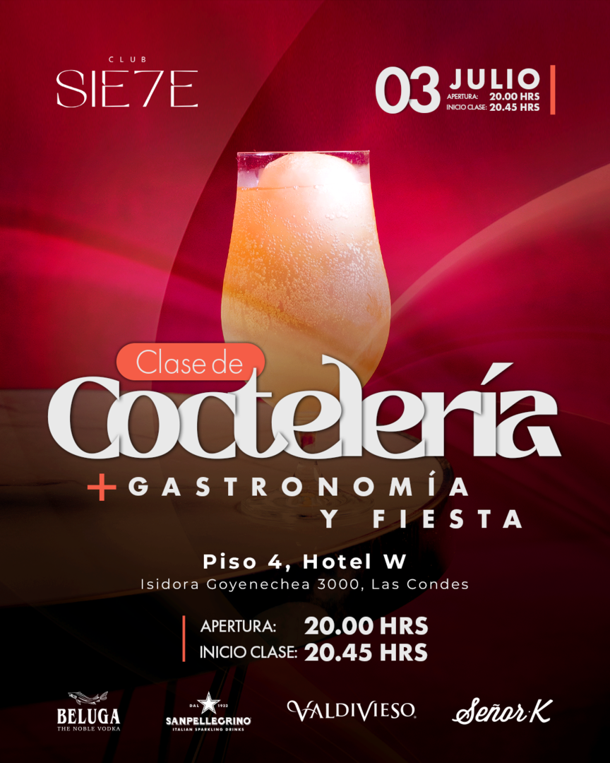 CLASES DE COCTELERÍA + FIESTA ★ VIERNES 03 JULIO ★ Club Siete 