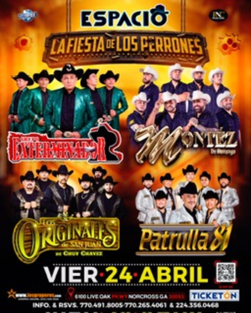 La Fiesta de los Perrones-Grupo Exterminador-Montez de Durango-Los Originales de San Juan-Patrulla 81-Espacio Discoteque