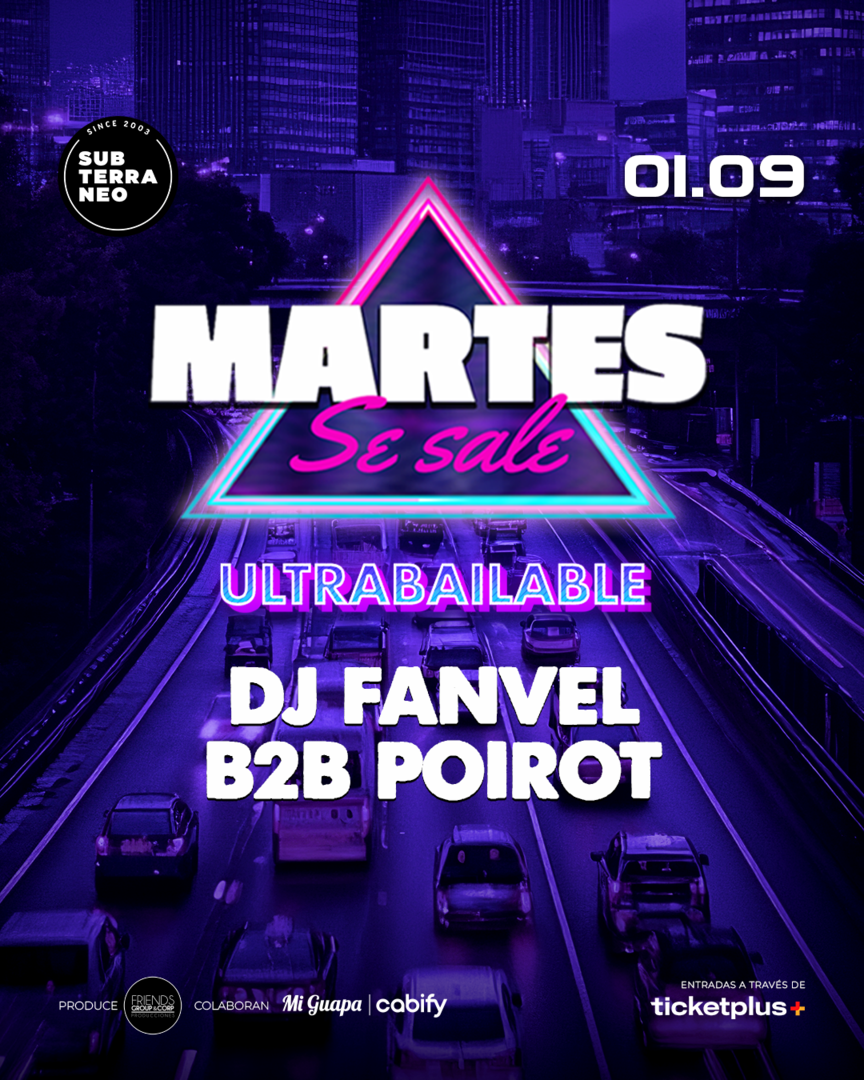 MARTES SE SALE! ★ MARTES 01 SEPTIEMBRE ★ Club Subterráneo (+21)