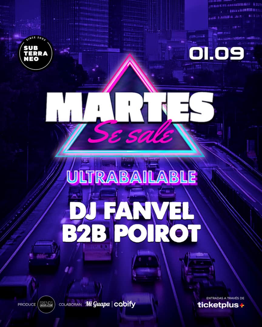 MARTES SE SALE! ★ MARTES 01 SEPTIEMBRE ★ Club Subterráneo (+21)