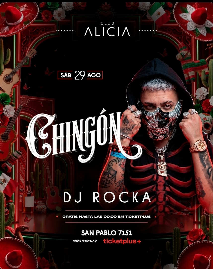 DJ ROCKA EN VIVO - CLUB ALICIA - SÁBADO 29 DE AGOSTO -23:00