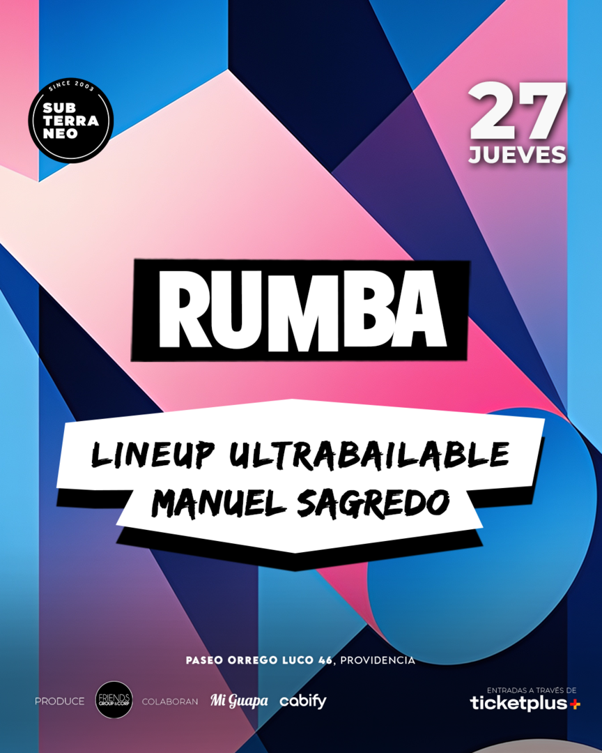 RUMBA Full Ultrabailable ★ JUEVES 27 AGOSTO ★ Club Subterráneo (+21M & +23H)
