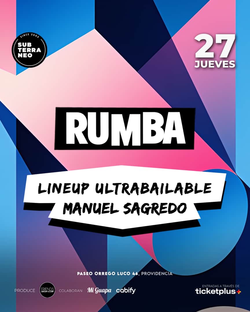 RUMBA Full Ultrabailable ★ JUEVES 27 AGOSTO ★ Club Subterráneo (+21M & +23H)
