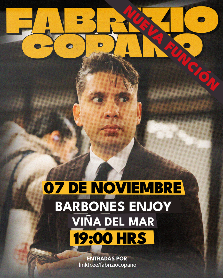 FABRIZIO COPANO / VIERNES 7 DE NOVIEMBRE / BARBONES ENJOY VIÑA DEL MAR / 19:00 HRS  FABRIZIO COPANO / VIERNES 7 DE NOVIEMBRE / BARBONES ENJOY VIÑA DEL MAR / 19:00 HRS